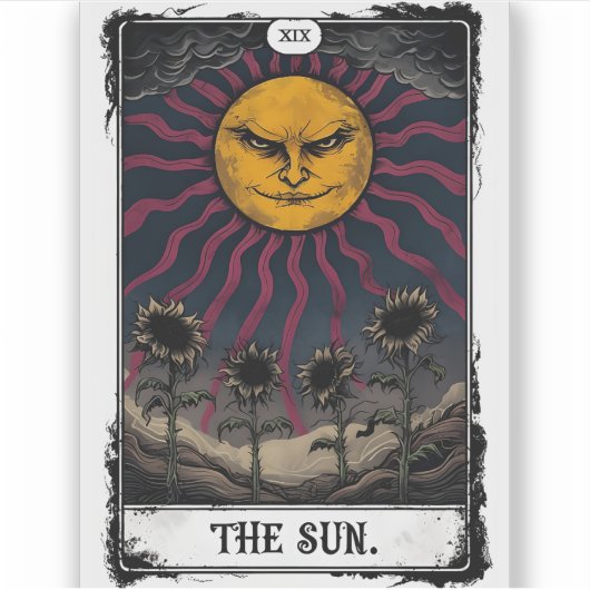 Gothic Sun Tarot Aufkleber (Vorderseite)