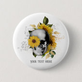 Gothic Sunflower Skeleton Button (Vorderseite)