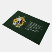 Gothic Sunflower Skeleton Doormat Fußmatte (Schrägansicht)