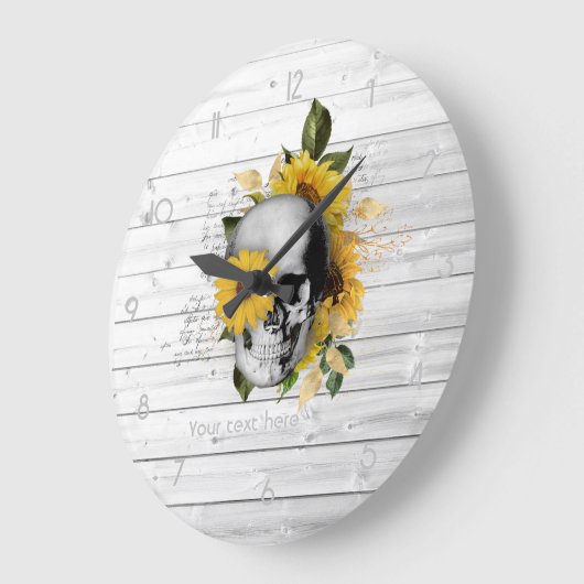 Gothic Sunflower Skeleton Große Uhr (Winkel)
