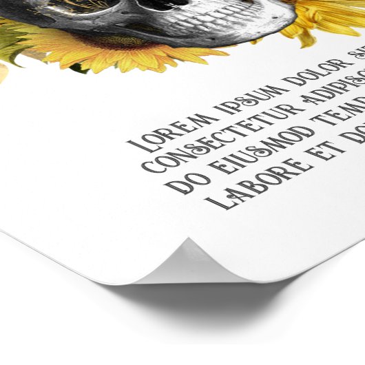Gothic Sunflower Skeleton Poster (Ecke)