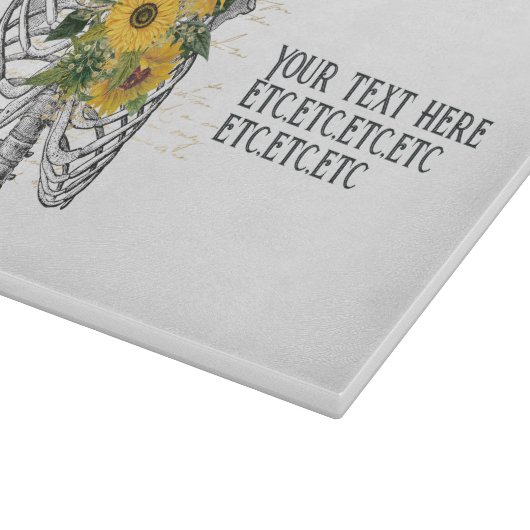 Gothic Sunflower Skeleton Schneidebrett (Ecke)