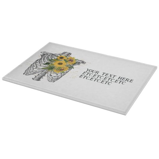 Gothic Sunflower Skeleton Schneidebrett (Ecke)