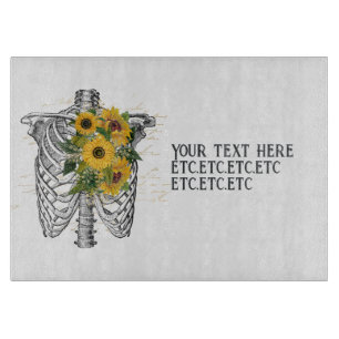 Gothic Sunflower Skelett Schneidebrett