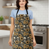 Gothic Sunflower Skull Blume Muster
