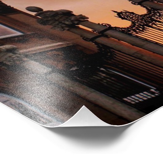 Gothic Sunset in Budapest Fotodruck (Ecke)