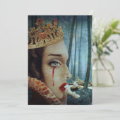Gothic Surreal Unique Collage Sad Queen of Hearts Einladung (Stehend Vorderseite)