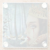 Gothic Surreal Unique Collage Sad Queen of Hearts Glasuntersetzer (Rückseite)
