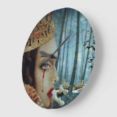 Gothic Surreal Unique Collage Sad Queen of Hearts Große Wanduhr (Winkel)