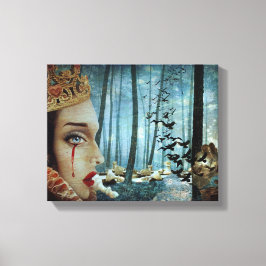 Gothic Surreal Unique Collage Sad Queen of Hearts Leinwanddruck