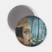 Gothic Surreal Unique Collage Sad Queen of Hearts Magnet (Vorderseite/Rückseite)