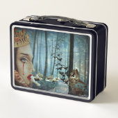 Gothic Surreal Unique Collage Sad Queen of Hearts Metall Brotdose (Rückseite)