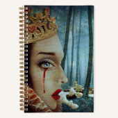 Gothic Surreal Unique Collage Sad Queen of Hearts Notizblock (Vorderseite)