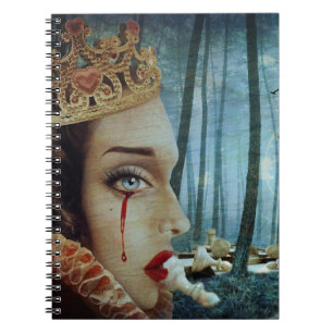 Gothic Surreal Unique Collage Sad Queen of Hearts Notizblock