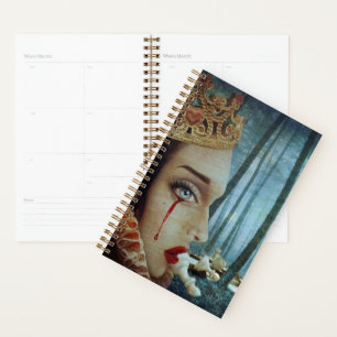 Gothic Surreal Unique Collage Sad Queen of Hearts Planer