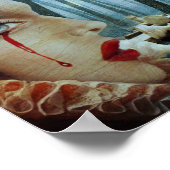 Gothic Surreal Unique Collage Sad Queen of Hearts Poster (Ecke)