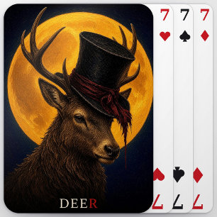 Gothic Surrealer Hirsch mit Oberhut Spielkarten