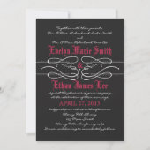 Gothic Swirl Hochzeitseinladung Einladung (Vorderseite)