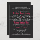 Gothic Swirl Hochzeitseinladung Einladung (Vorne/Hinten)