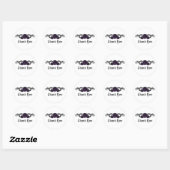 Gothic Swirl Rose Danke Stickers, Lila Runder Aufkleber (Blatt)