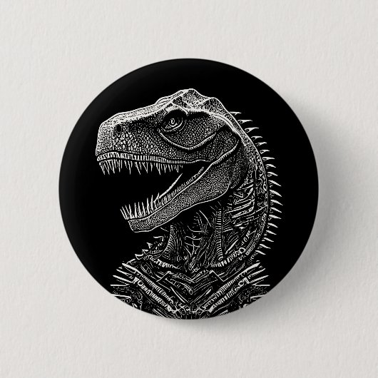 Gothic T-Rex Dinosaur Button (Vorderseite)