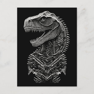 Gothic T-Rex Dinosaur Postkarte