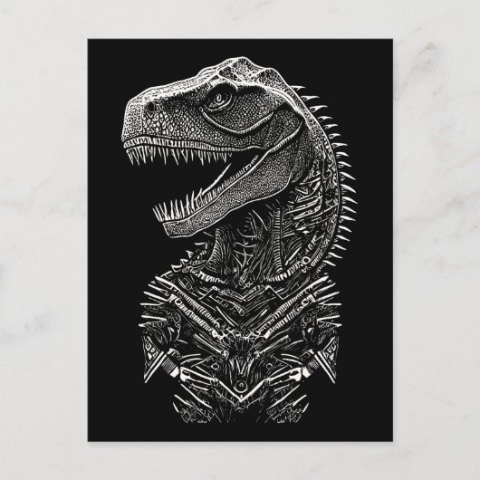 Gothic T-Rex Dinosaur Postkarte (Vorderseite)