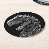 Gothic T-Rex Dinosaur Runder Pappuntersetzer (Angewinkelt)
