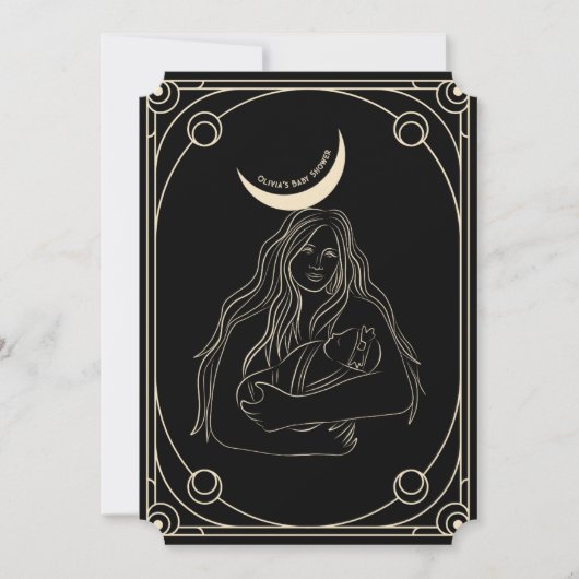 Gothic, Tarot-Card-Babydusche Einladung (Vorderseite)