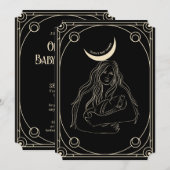 Gothic, Tarot-Card-Babydusche Einladung (Vorne/Hinten)
