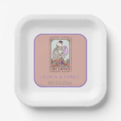 Gothic Tarot Card Lovers Names Wedding Paper Plate Pappteller (Vorderseite)