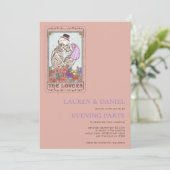 Gothic Tarot Card QR Wedding Abend Party Einladung (Stehend Vorderseite)