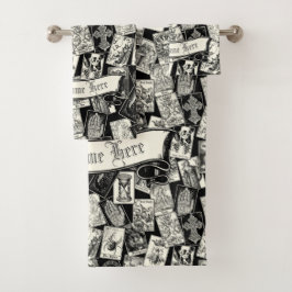 Gothic Tarot Card Viktorianisch Witchcraft Apothek Badhandtuch Set