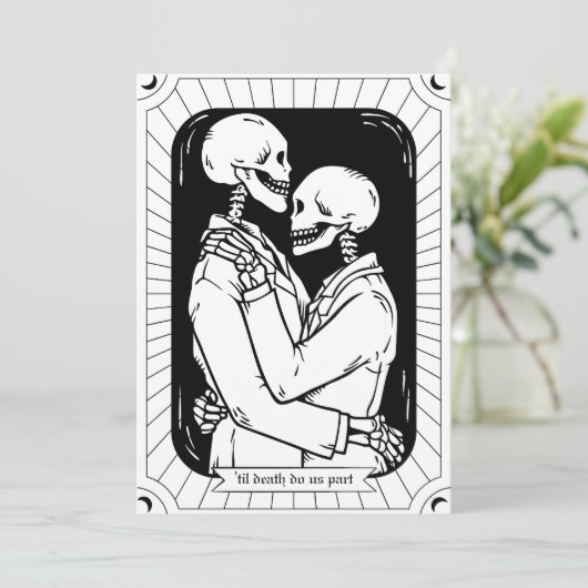 Gothic Tarot Card Wedding Invitation QR Code Einladung (Stehend Vorderseite)