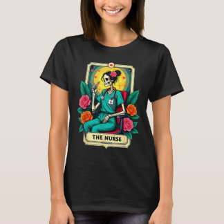 Gothic Tarot Karte Krankenpfleger Skelett Die Kran T-Shirt