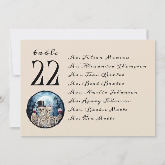 Gothic Tarot Liebhaber Hochzeitstisch ohne Sitzkar Einladung (Rückseite)