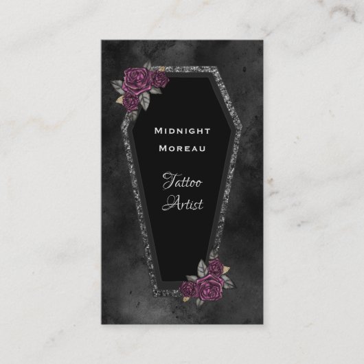 Gothic Tattoo Artist QR Code Business Card Visitenkarte (Vorderseite)