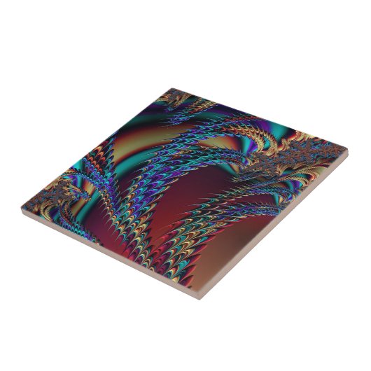 Gothic Technicolor Fraktal Dragons Abstrakt Fliese (Seite)