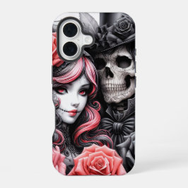 Gothic Telefon-Hülle mit Skelett-Pärchen iPhone 16 Hülle
