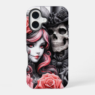 Gothic Telefon-Hülle mit Skelett-Pärchen iPhone 16 Hülle
