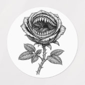 Gothic Teufelsrose Aufkleber – Dunkle Horrorblume (Design 1)