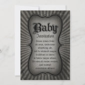 Gothic Text Baby Einladung (Vorderseite)