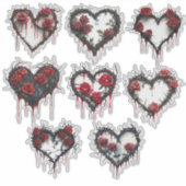 Gothic Thorns and Rose Blutungen Herz Aufkleber (Vorderseite)