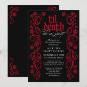 Gothic Til Death Brautparty Einladung (Vorne/Hinten)