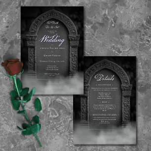Gothic Til Death Do us Part Grabstein Wedding Einladung