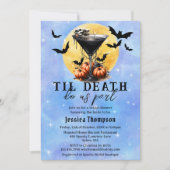 Gothic Til Death Do us Part Martini Brautparty Einladung (Vorderseite)