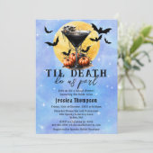 Gothic Til Death Do us Part Martini Brautparty Einladung (Stehend Vorderseite)