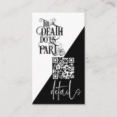 Gothic Til Death Do us Teil QR Hochzeitdetails Begleitkarte (Vorderseite)