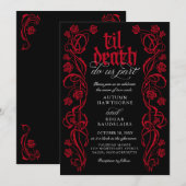 Gothic Til Death Hochzeit Einladung (Vorne/Hinten)