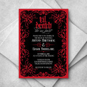 Gothic Til Death Red Black Wedding Einladung